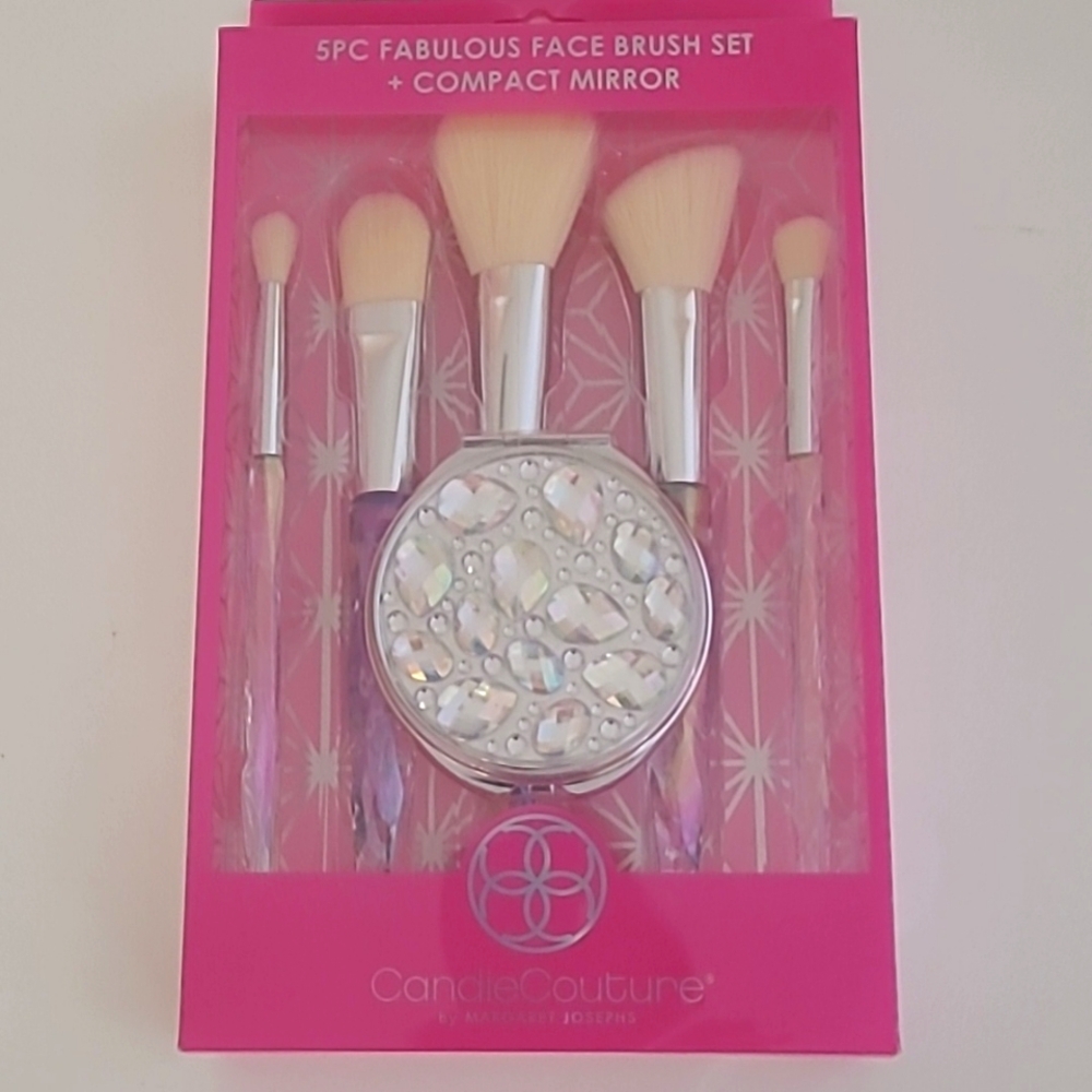 Candie Couture 6 Piece Brush and Compact Mirror NIB